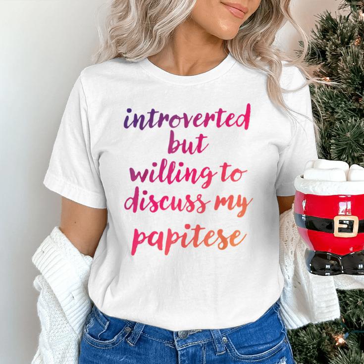Introverted Willing To Discuss Papitese Introvert Unisex T-Shirt Introverted Willing To Discuss Papitese Introvert Unisex T-Shirt