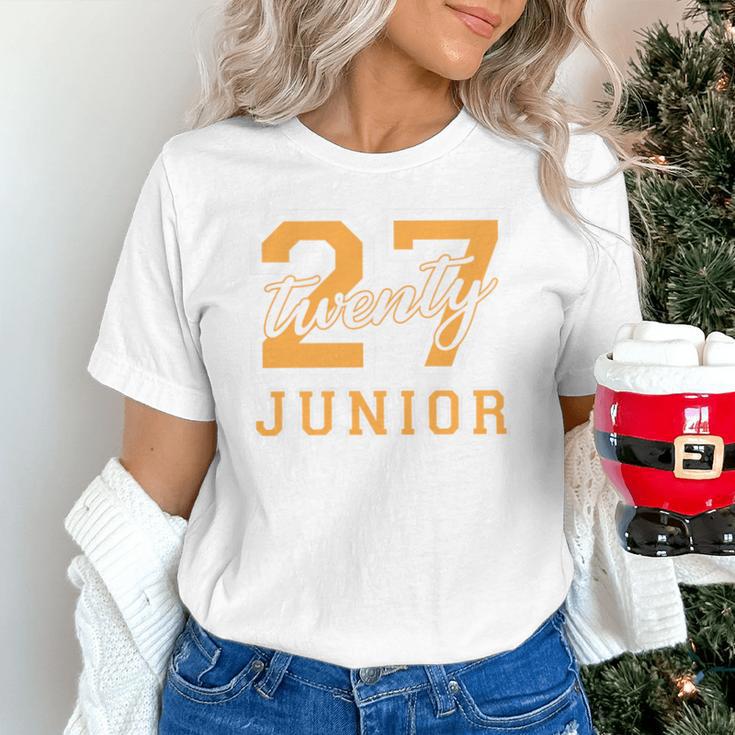Junior Class 2027 Graduation Back To School Orange Letters Premium Tri-Blend Unisex T-Shirt