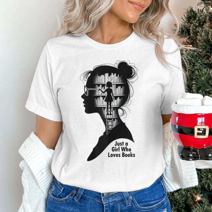 Just A Girl Who Loves Books Girls Books Lovers Unisex T-Shirt Just A Girl Who Loves Books Girls Books Lovers Unisex T-Shirt