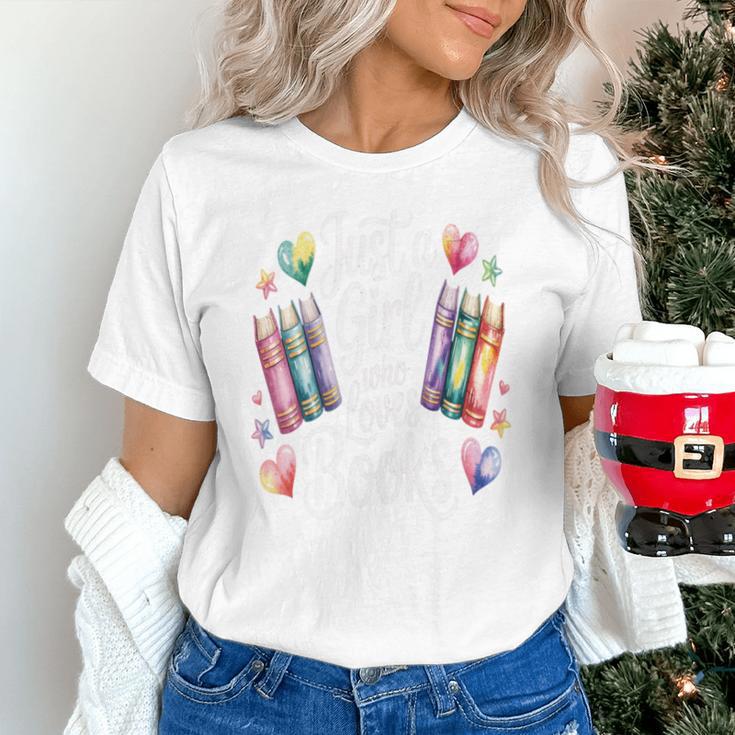 Just a Girl Who Loves Books Lover Reading Library Librarian Unisex T-Shirt Just a Girl Who Loves Books Lover Reading Library Librarian Unisex T-Shirt