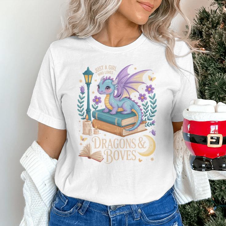 Just a Girl Who Loves Dragons & Books Reader Fantasy Fun Premium Tri-Blend Unisex T-Shirt