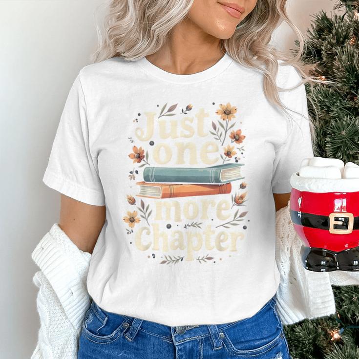 Just One More Chapter Book Reading Floral Teacher Book Lover Unisex T-Shirt