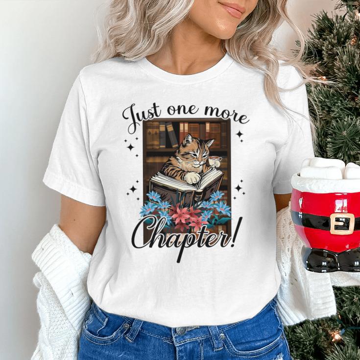 Just One More Chapter Cat Reading Books Coffee Lovers Premium Tri-Blend Unisex T-Shirt