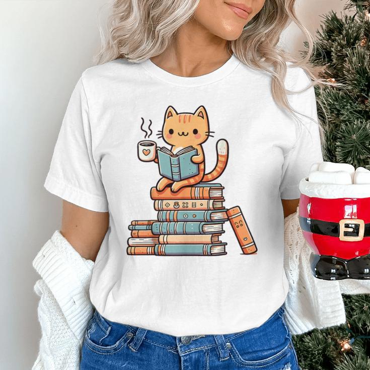 Kawaii Cat Coffee Books Teacher Men Women Girls Kids Unisex T-Shirt Kawaii Cat Coffee Books Teacher Men Women Girls Kids Unisex T-Shirt