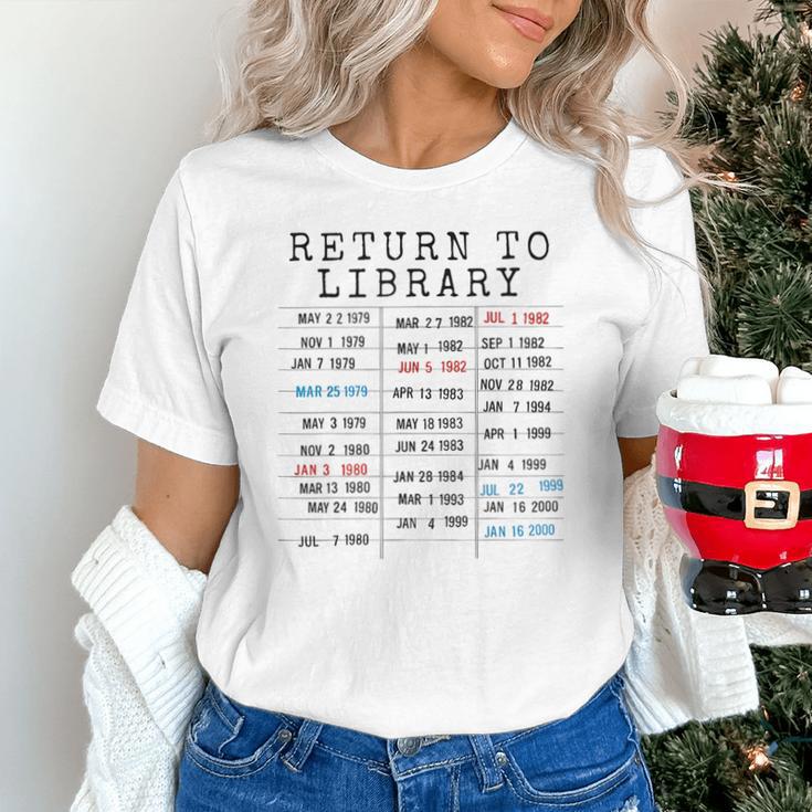 Library Card Due Date Stamp Book Lover Reading Vintage Read Unisex T-Shirt