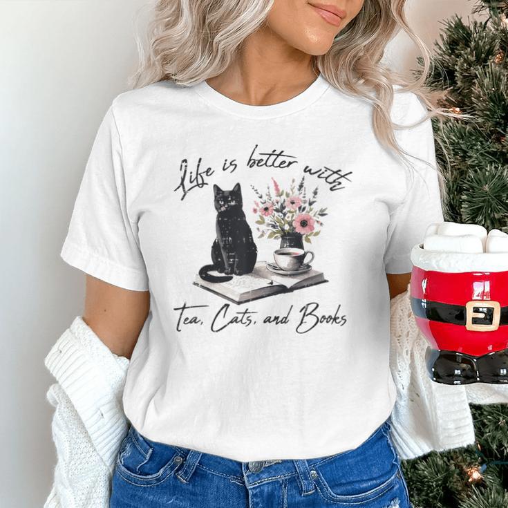 Life Better With 2 Cats Books Kitten Kitty Women Girls Kids Unisex T-Shirt