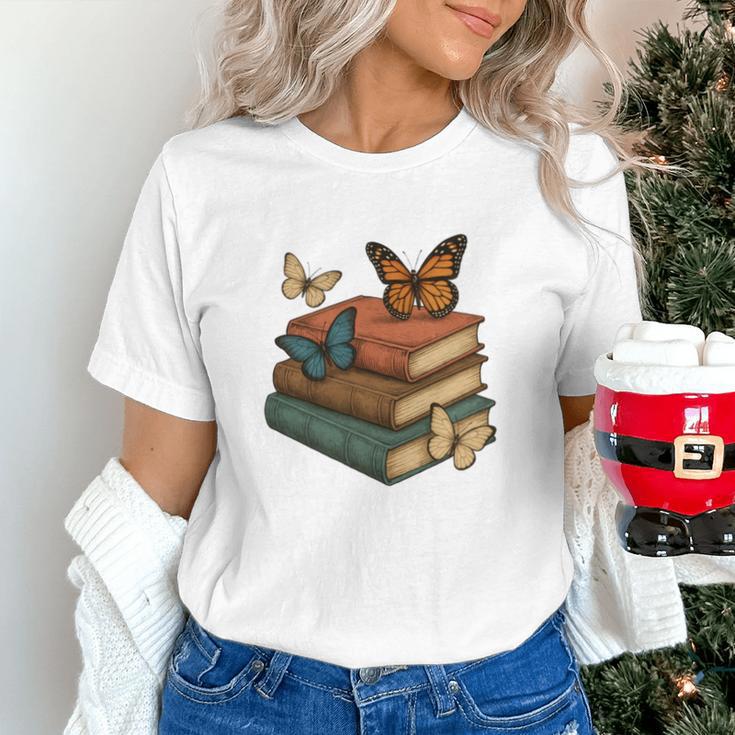 Life Is Better With Butterflies And Books Cute Butterfly Unisex T-Shirt