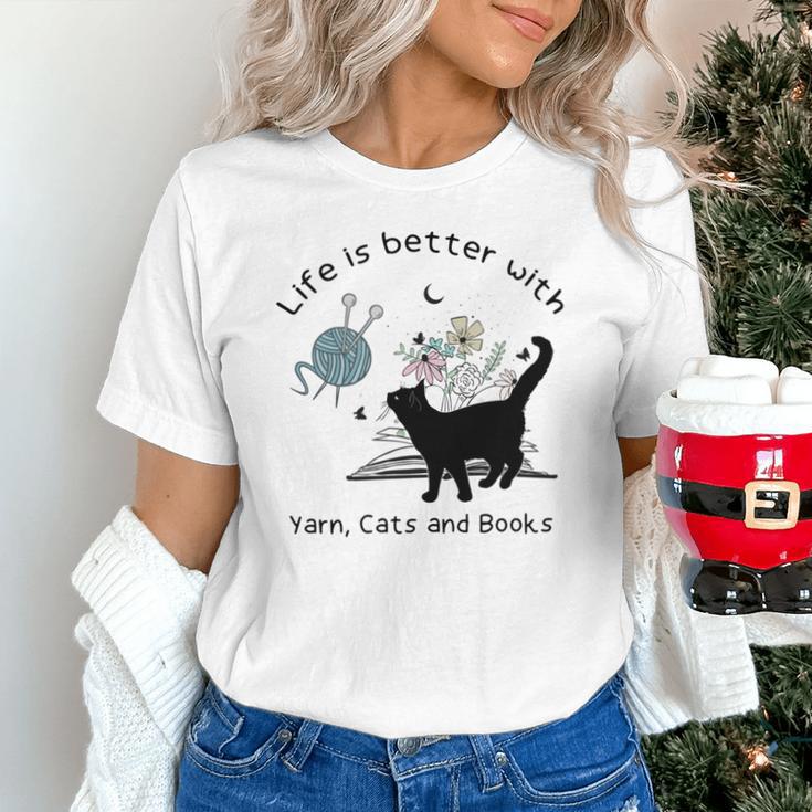 Life Is Better With Yarn Cats And Books Unisex T-Shirt Life Is Better With Yarn Cats And Books Unisex T-Shirt