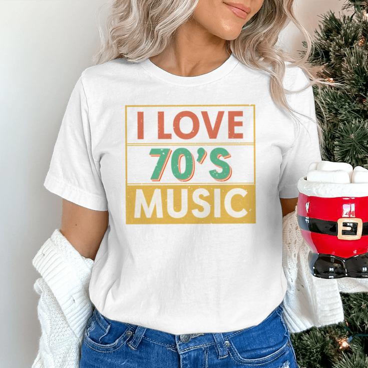 I Love 70's Music Retro Style Nostalgia Vibe 1970 70's Party Unisex T-Shirt