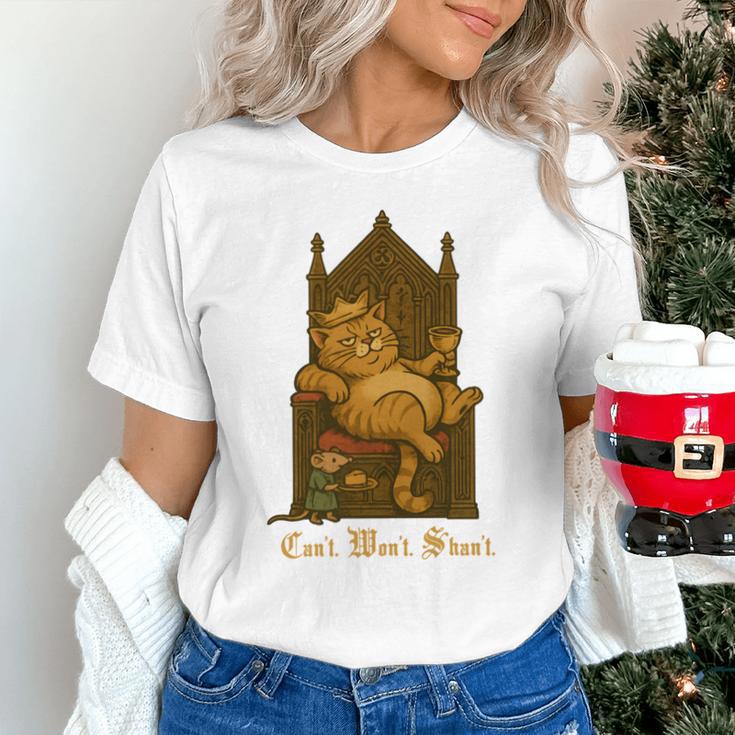 Medieval Cat Sarcastic Queen Lazy King Introvert Kitty Unisex T-Shirt