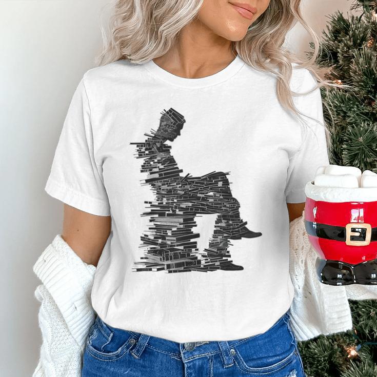 Men Pixel Art Geometric Book Human Drawing Graphic Men Unisex T-Shirt