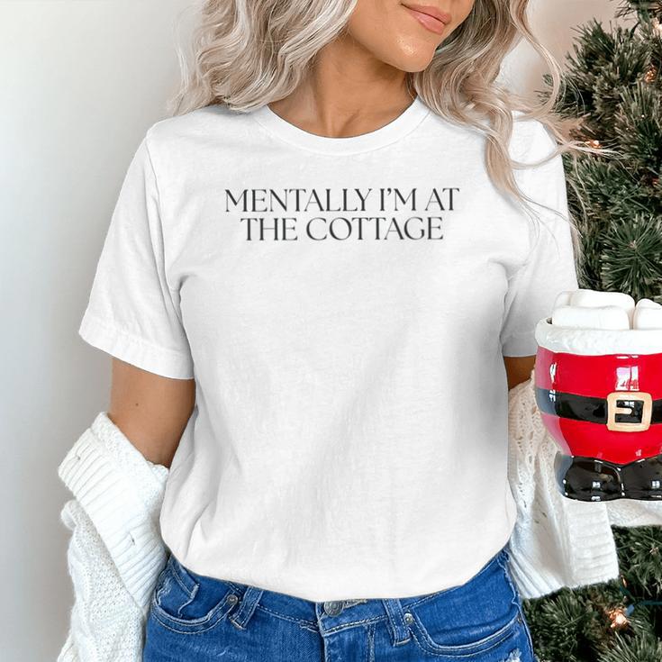 Mentally I'm At The Cottage Bookish Romance Book Lover Unisex T-Shirt