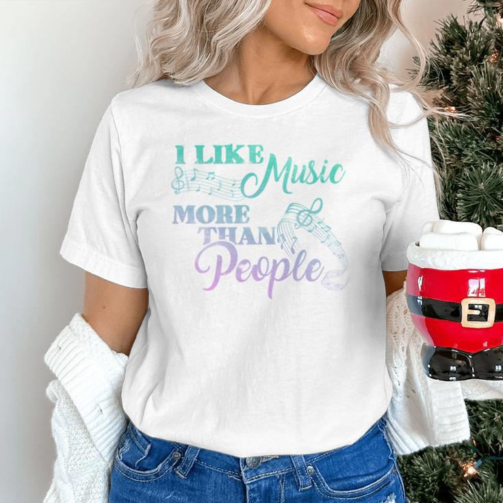I Like Music More Than People Introvert Music Lover INTP Pun Unisex T-Shirt