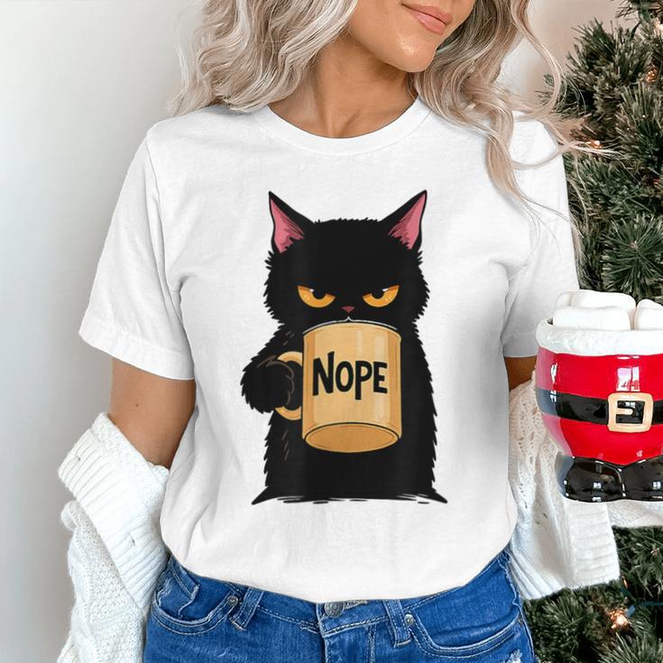 Nope Coffee Cat – Introvert Humor Monday Kitty Unisex T-Shirt Nope Coffee Cat – Introvert Humor Monday Kitty Unisex T-Shirt