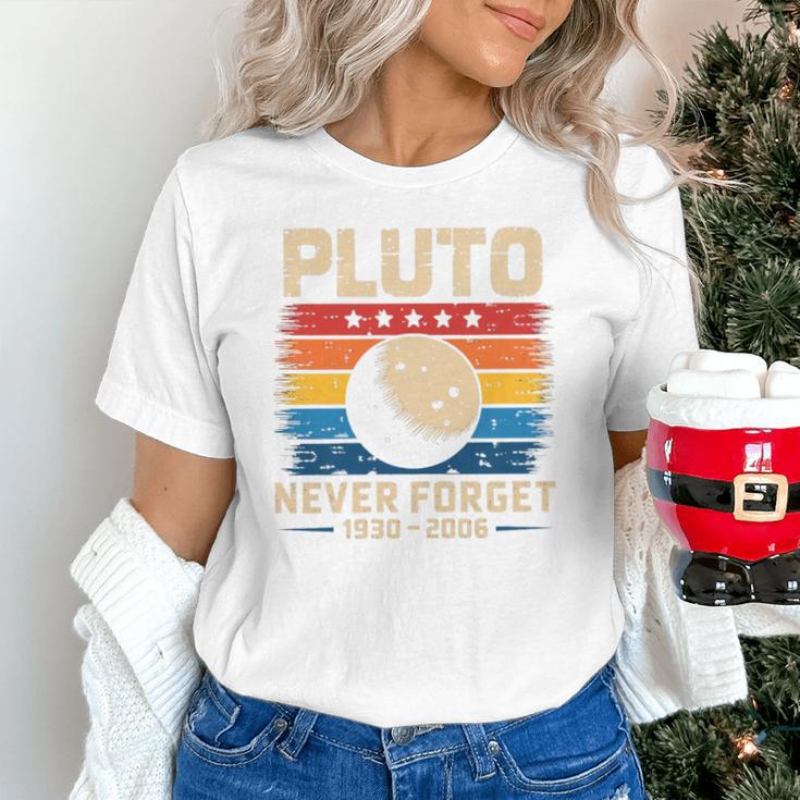 Pluto Never Forget Space Nostalgia Astronomy Humor Premium Tri-Blend Unisex T-Shirt