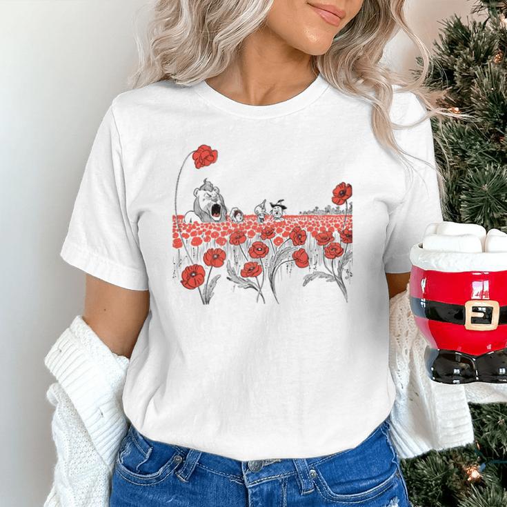 Poppy Field Wizard Of Oz Cowardly Brave Lion Book Unisex T-Shirt Poppy Field Wizard Of Oz Cowardly Brave Lion Book Unisex T-Shirt