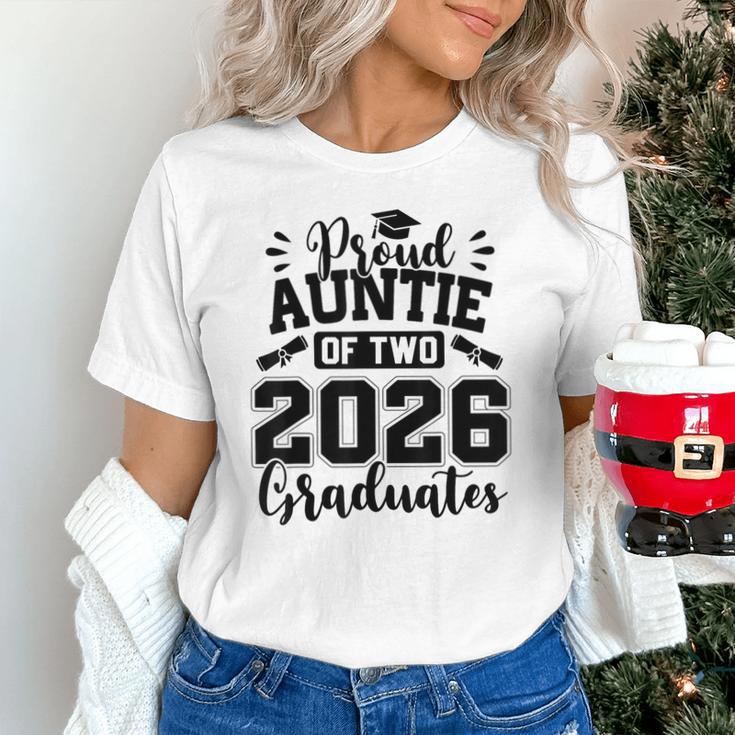 Proud Auntie Of Two 2026 Graduates Graduation Unisex T-Shirt