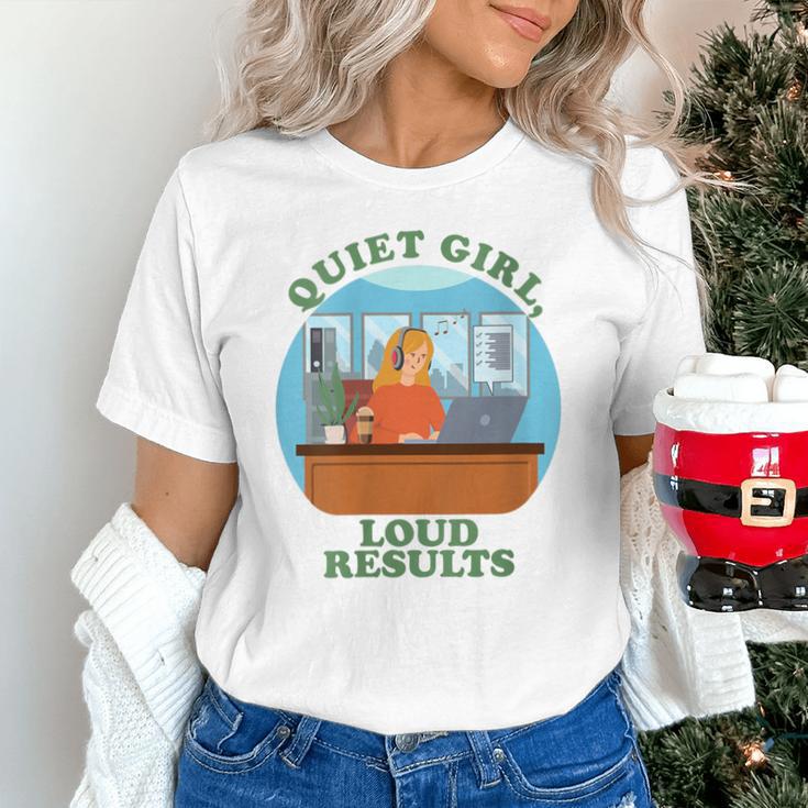 Quiet Girl Loud Results Introvert Office Staff Secretary Unisex T-Shirt Quiet Girl Loud Results Introvert Office Staff Secretary Unisex T-Shirt
