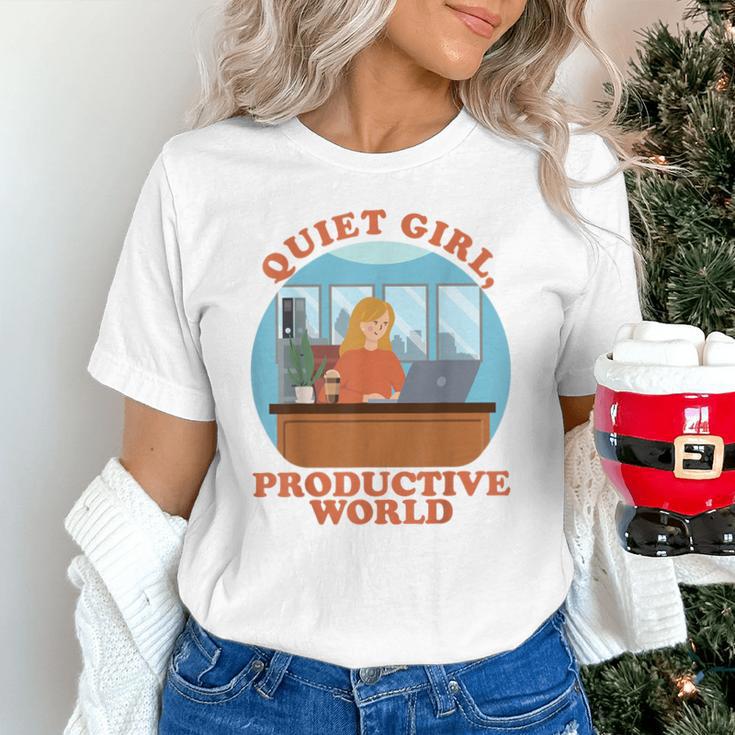 Quiet Girl Productive World Introvert Office Staff Secretary Unisex T-Shirt Quiet Girl Productive World Introvert Office Staff Secretary Unisex T-Shirt