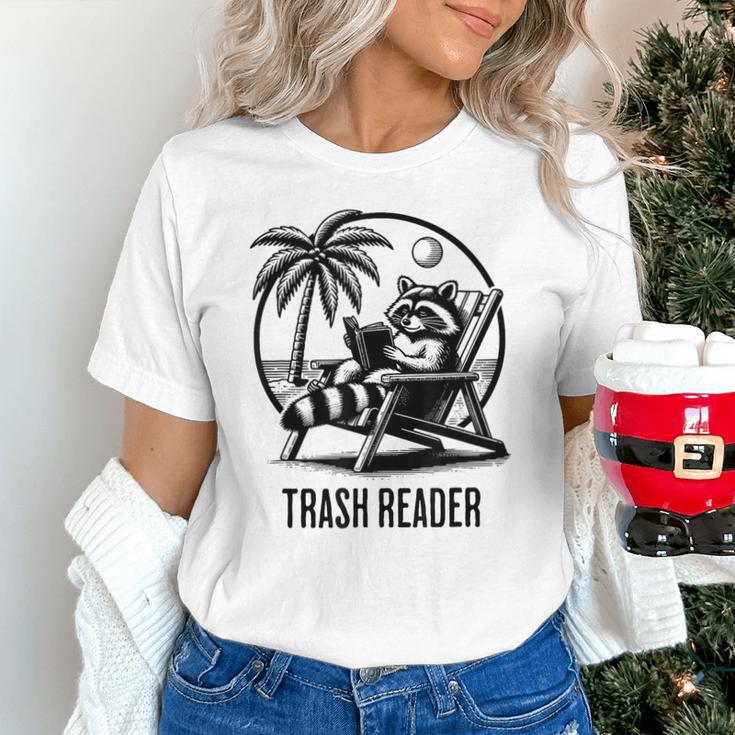 Raccoon Reading Books Summer Humor Trash Reader Unisex T-Shirt Raccoon Reading Books Summer Humor Trash Reader Unisex T-Shirt