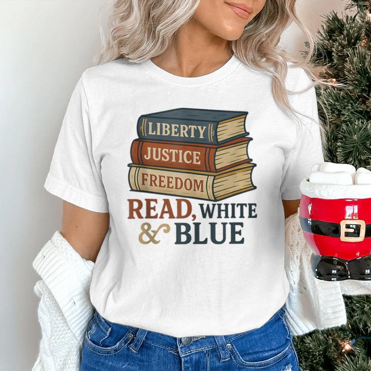 Read Blue Liberty Books July 4th Independence Unisex T-Shirt