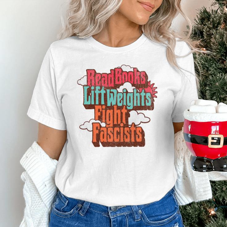 Read Books Lift Weights Fight Fascists Reading No Kings Premium Tri-Blend Unisex T-Shirt