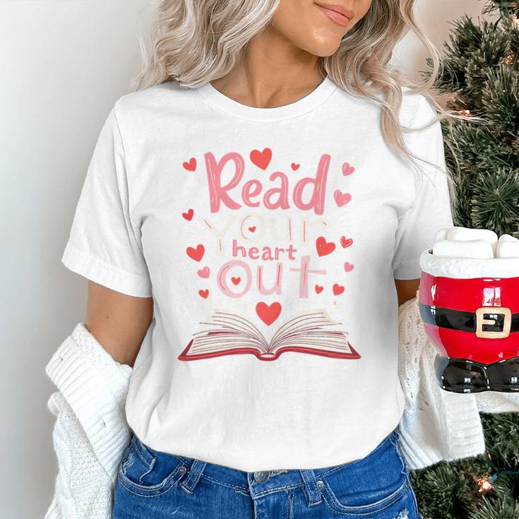 Read Your Heart Out Teacher Valentines Day Reading Book Love Premium Tri-Blend Unisex T-Shirt