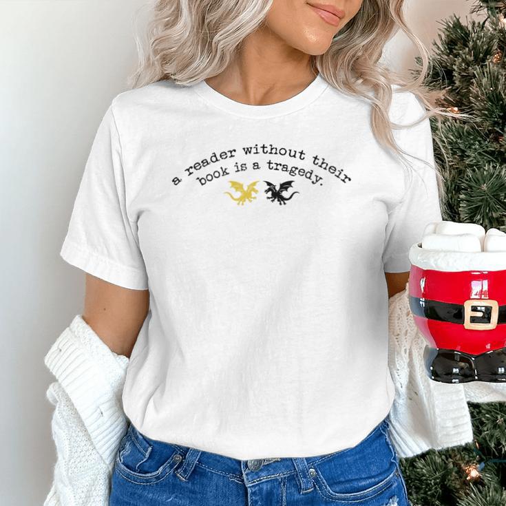 Reader Without a Book Is Tragedy Dragon Bookworm Unisex T-Shirt Reader Without a Book Is Tragedy Dragon Bookworm Unisex T-Shirt