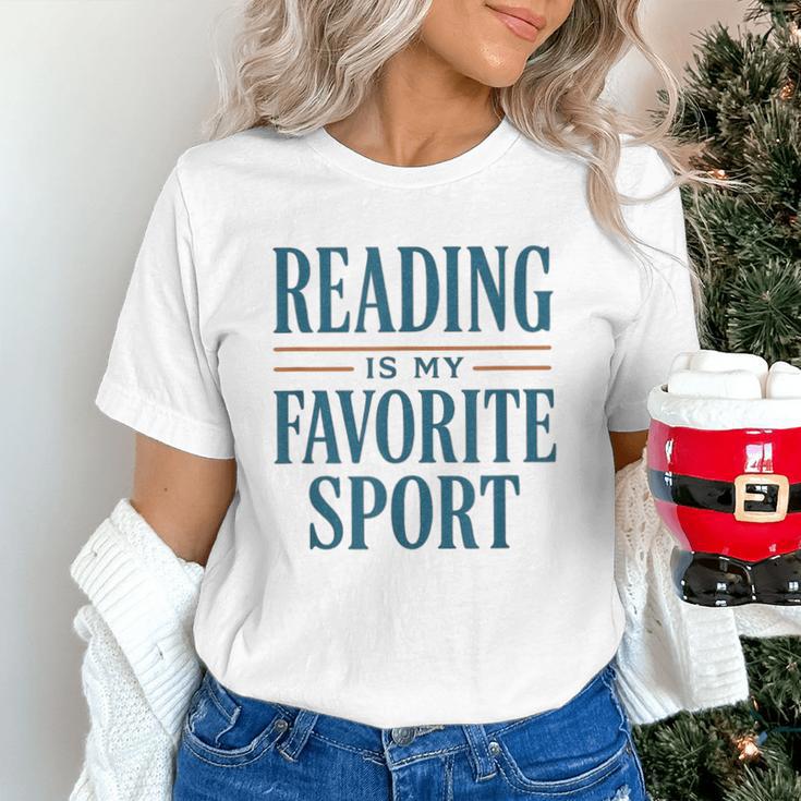 Reading Is My Favorite Sport Literary Book Lover Typography Unisex T-Shirt