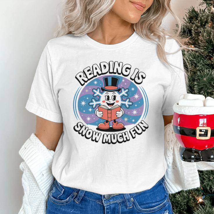 Reading Is Snow Much Fun Snowflake Book Lovers Winter Theme Premium Tri-Blend Unisex T-Shirt