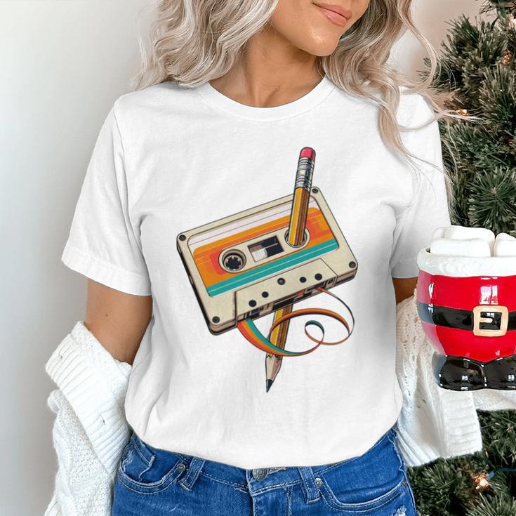 Retro Cassette Tape & Pencil Rewind Nostalgia Party 80s 90s Unisex T-Shirt Retro Cassette Tape & Pencil Rewind Nostalgia Party 80s 90s Unisex T-Shirt
