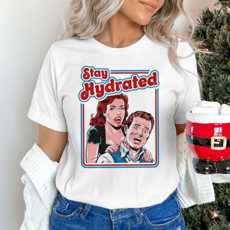 Retro Vampire Book Cover Style Stay Hydrated Halloween Unisex T-Shirt