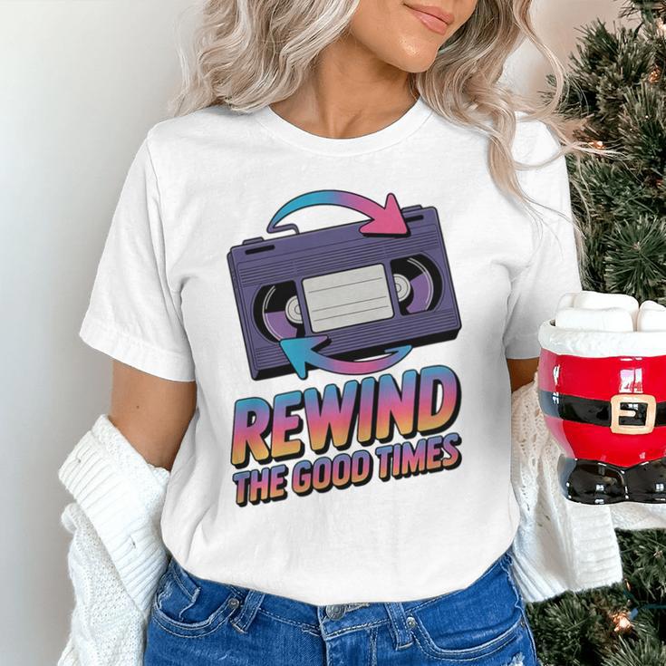 Rewind Good Times Retro VHS Tape Nostalgia 80s 90s Premium Tri-Blend Unisex T-Shirt