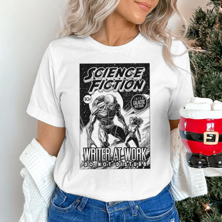 Science Fiction Writer At Work Vintage Book Cover Unisex T-Shirt