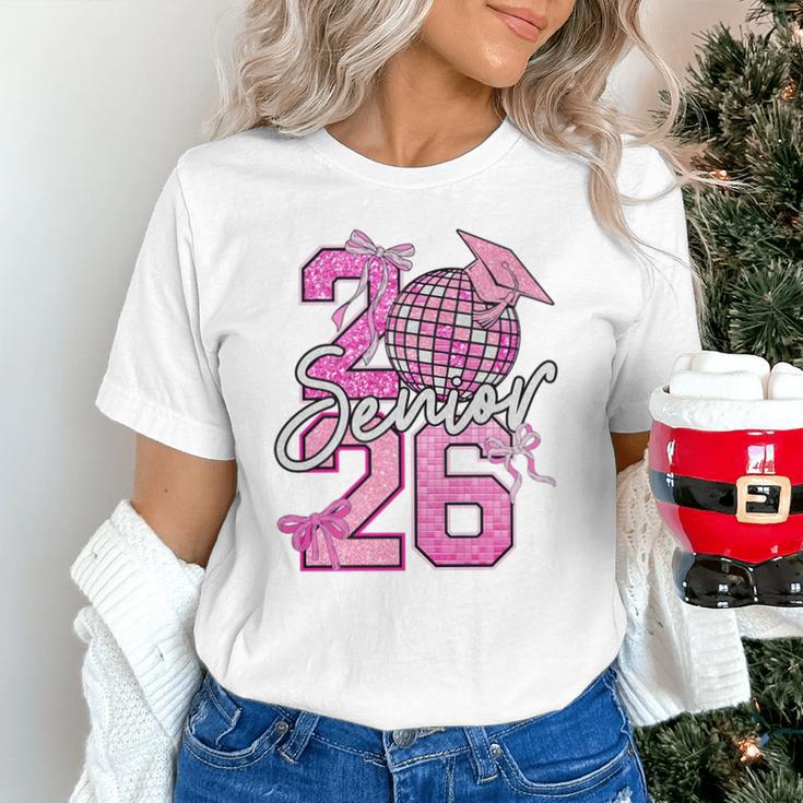 Senior 2026 Graduation Girls Coquette Pink Bow Class Of 2026 Premium Unisex T-Shirt