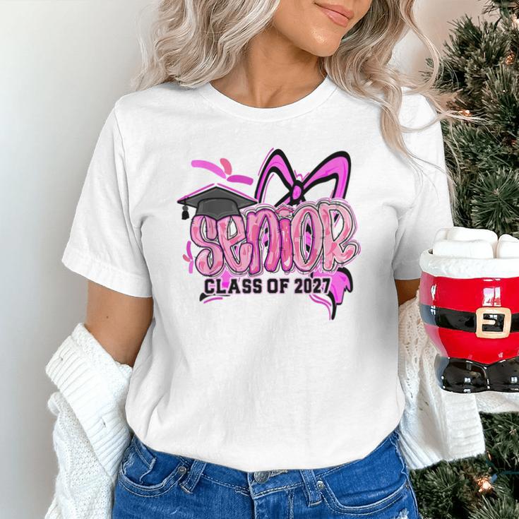 Senior 2027 Class Of 2027 Coquette Girl Pink Graduation 2027 Unisex T-Shirt