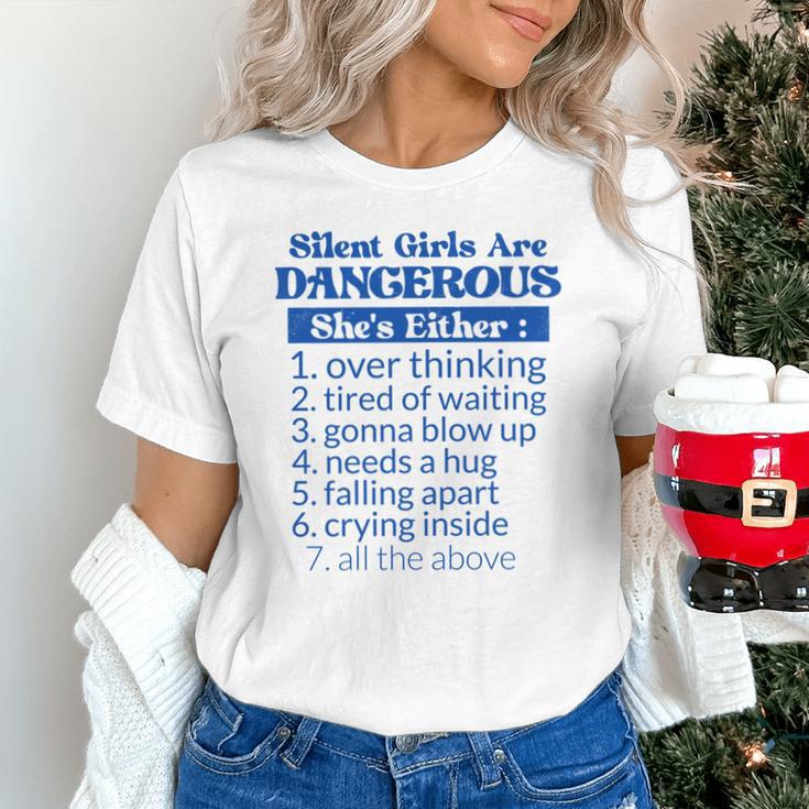 Silent Girls Are DangerousFor Quiet Introvert Girl Unisex T-Shirt Silent Girls Are DangerousFor Quiet Introvert Girl Unisex T-Shirt