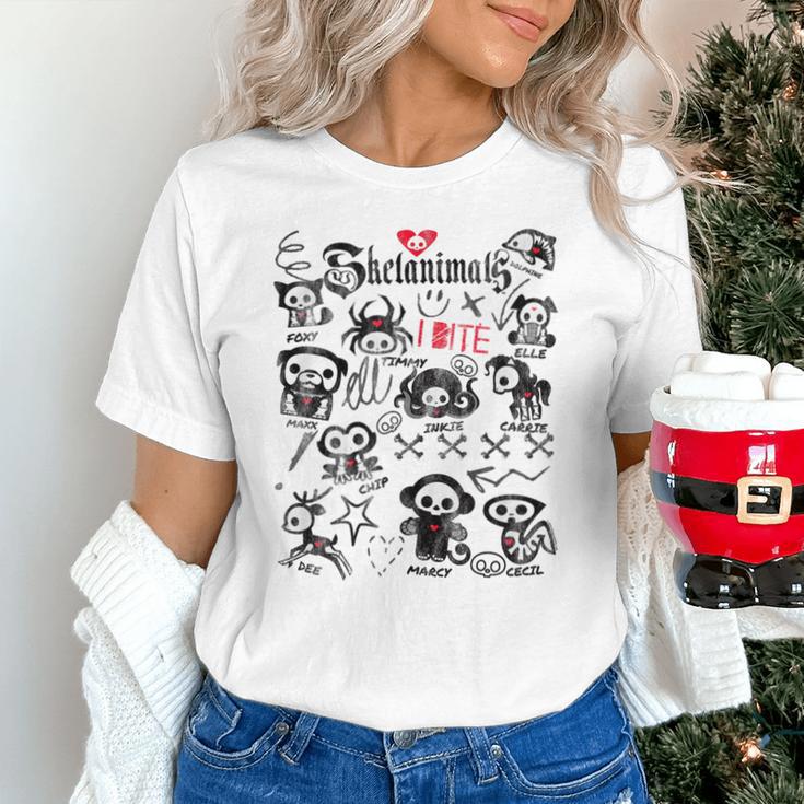 Skelanimals I Bite Vintage Retro Dead Pet Textbook Collage Unisex T-Shirt