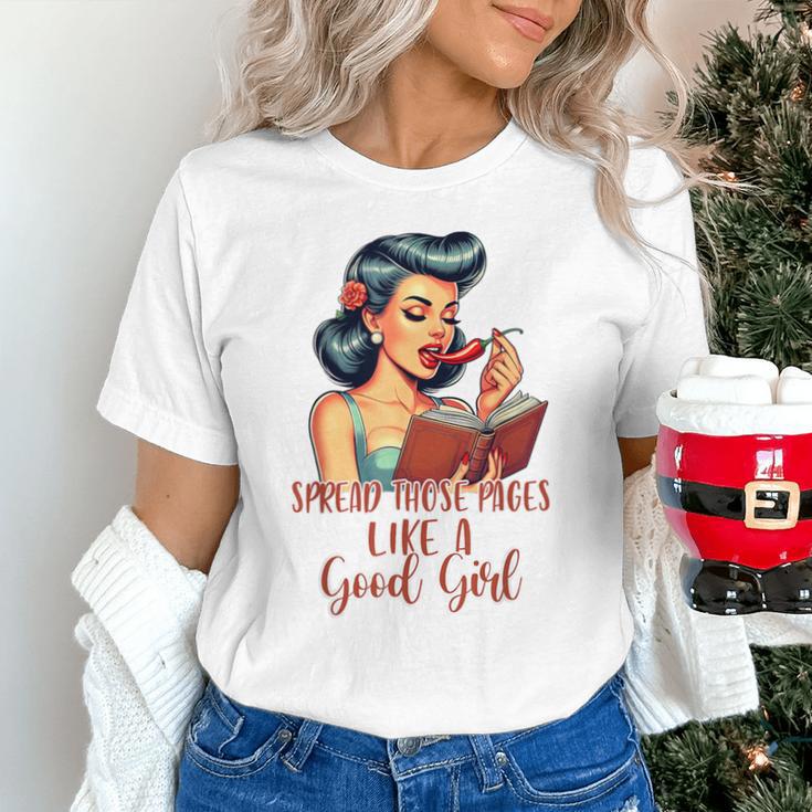 Smutty Spicy Book Reader Spread Those Pages Like A Good Girl Unisex T-Shirt