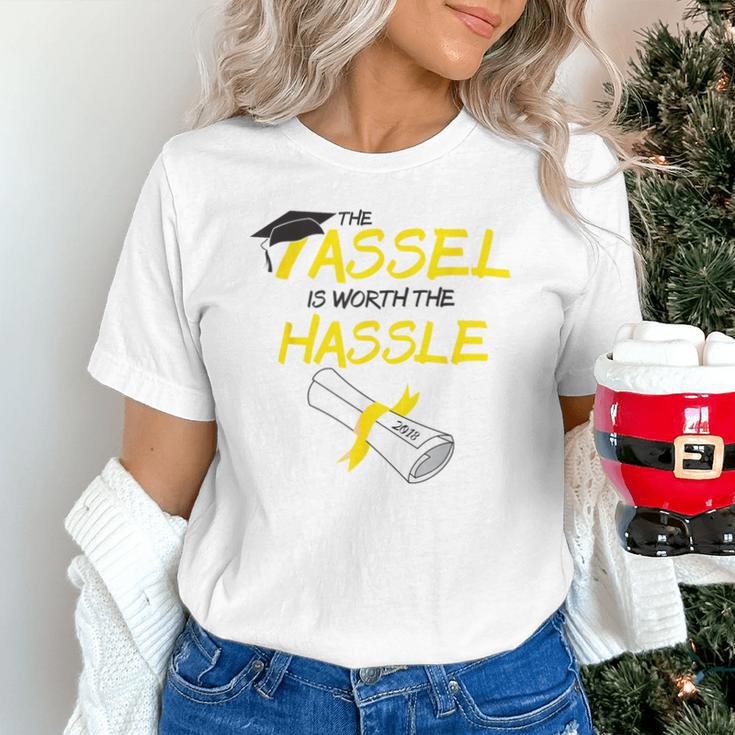 Tassel Worth The Hassle 2018 Graduation Quote Ylw Unisex T-Shirt