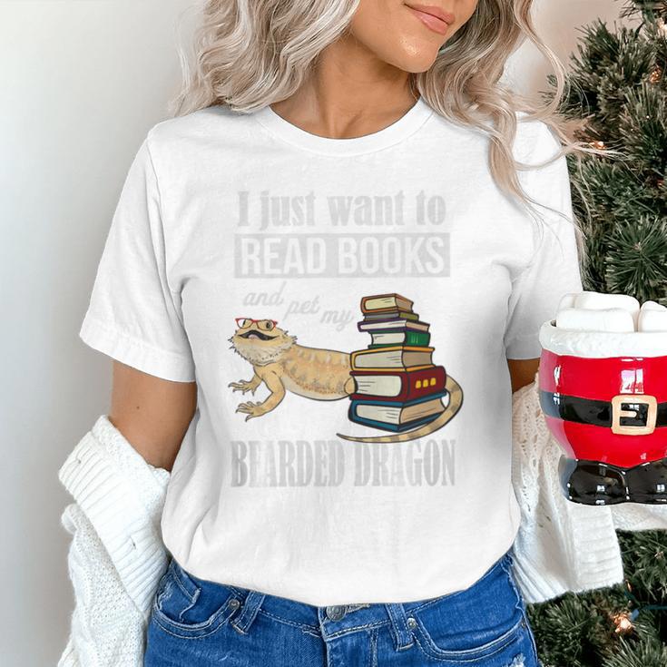 Tiny Dinosaur Read Books & Pet My Bearded Dragon Lover Premium Tri-Blend Unisex T-Shirt