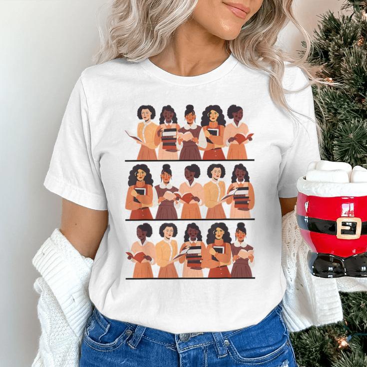 History Month Educated Black Women Girls Reading Books Unisex T-Shirt