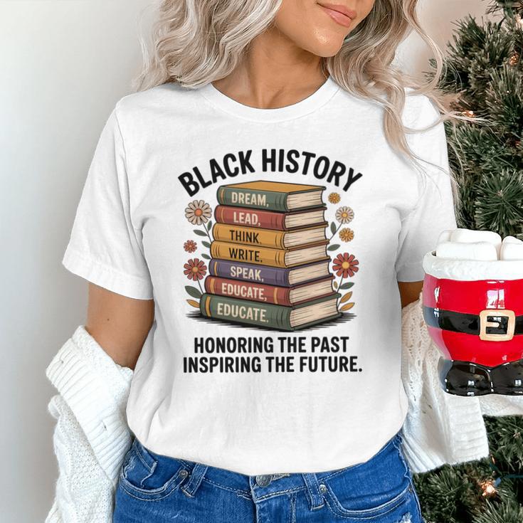 History Month Teacher Reading Book Lover Floral Stack Premium Tri-Blend Unisex T-Shirt