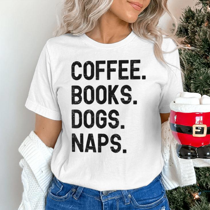 Vintage Coffee Books Dogs Naps Retro Unisex T-Shirt