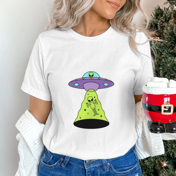 I Wanna Go Home Introvert UFO UAP Flying Saucer Trippy Alien Unisex T-Shirt