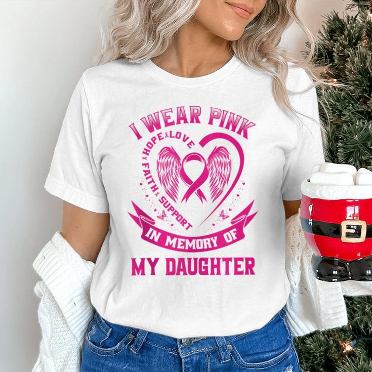 I Wear Pink In Memory Of My Daughter Breast Cancer Graphic Unisex T-Shirt