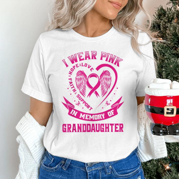 I Wear Pink In Memory Of My Granddaughter Breast Cancer Unisex T-Shirt