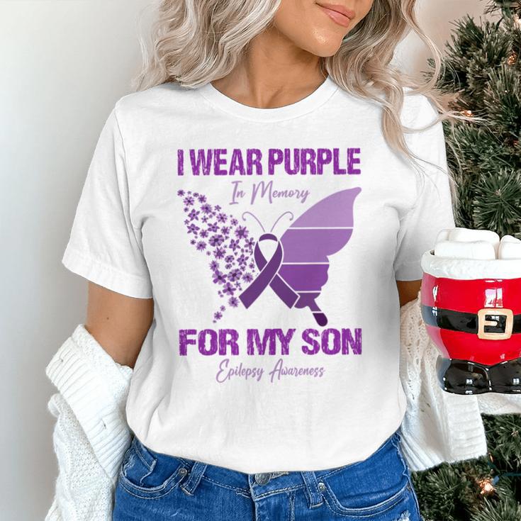 I Wear Purple In Memory For My Son Epilepsy Awareness Ribbon Unisex T-Shirt I Wear Purple In Memory For My Son Epilepsy Awareness Ribbon Unisex T-Shirt