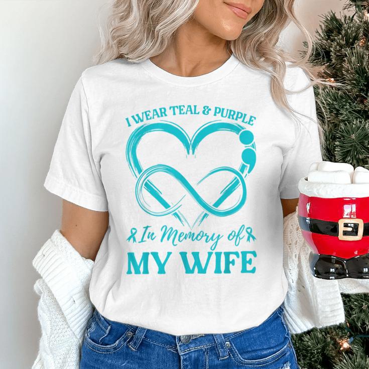 I Wear Teal & Purple In Memory Of My Wife Unisex T-Shirt I Wear Teal & Purple In Memory Of My Wife Unisex T-Shirt
