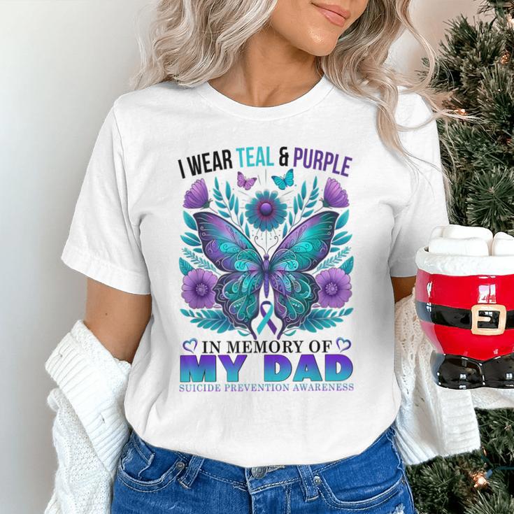 I Wear Teal Purple In Memory Of My Dad Suicide Awareness Unisex T-Shirt